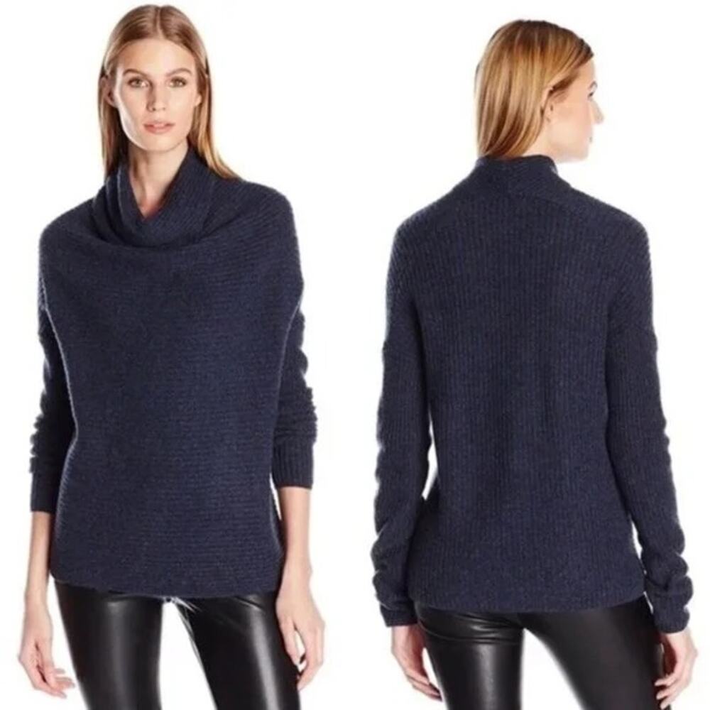 Joie Cashmere Abri Sweater Blue Cowl Neck Cocoon Oversized Slouchy, Small